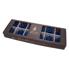 Silk roses Blue in their packaging