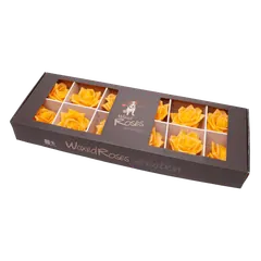 Silk roses Yellow in their packaging