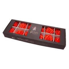 Silk roses Orange in their packaging